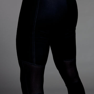 Close-up of the back of the Trimtex Ace Race Suit's knees. The mesh fabric is visible to ventilate the back of the knees.